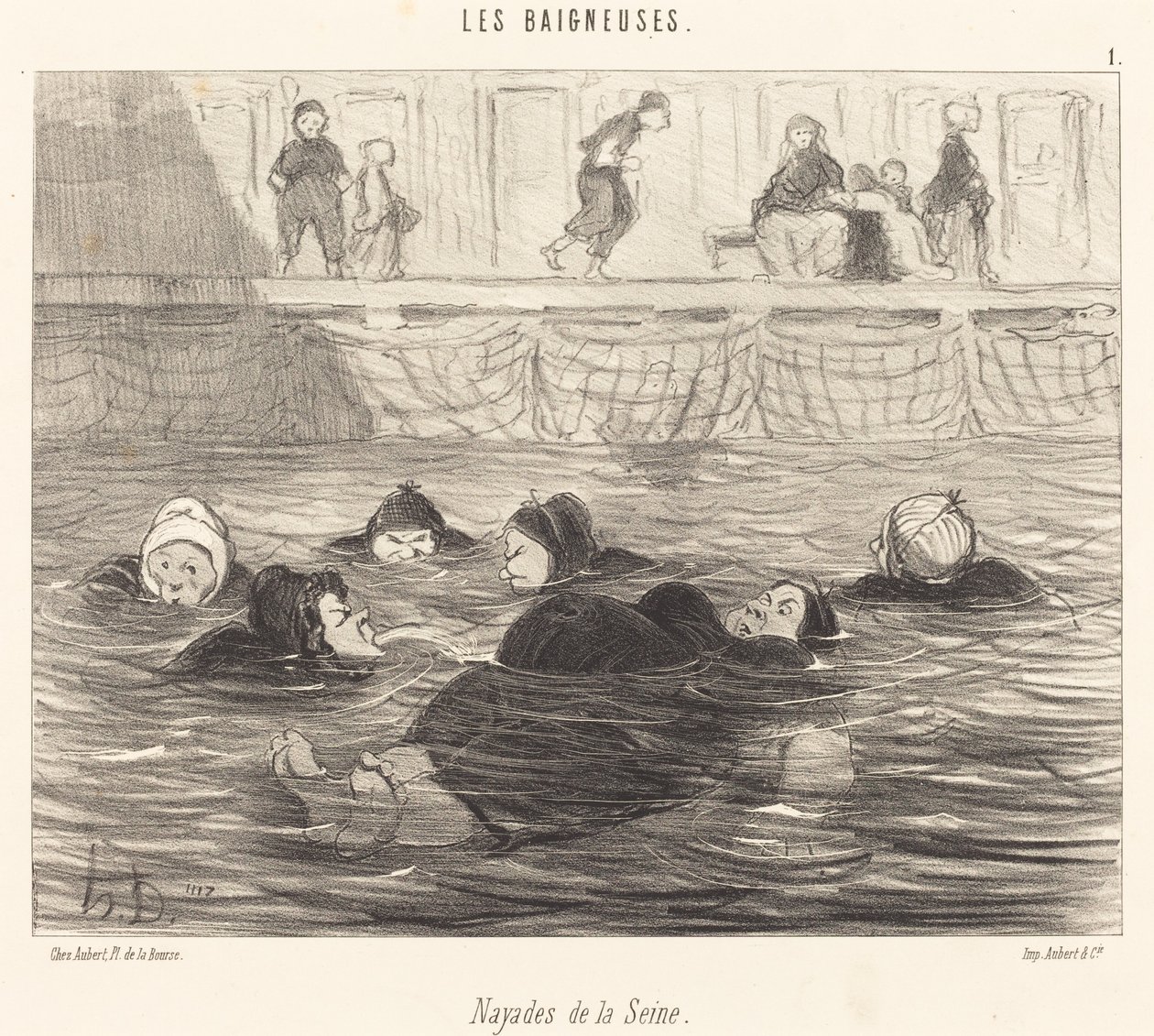 Nayades de la Seine (ninfas do mar do Sena) de Honoré Daumier