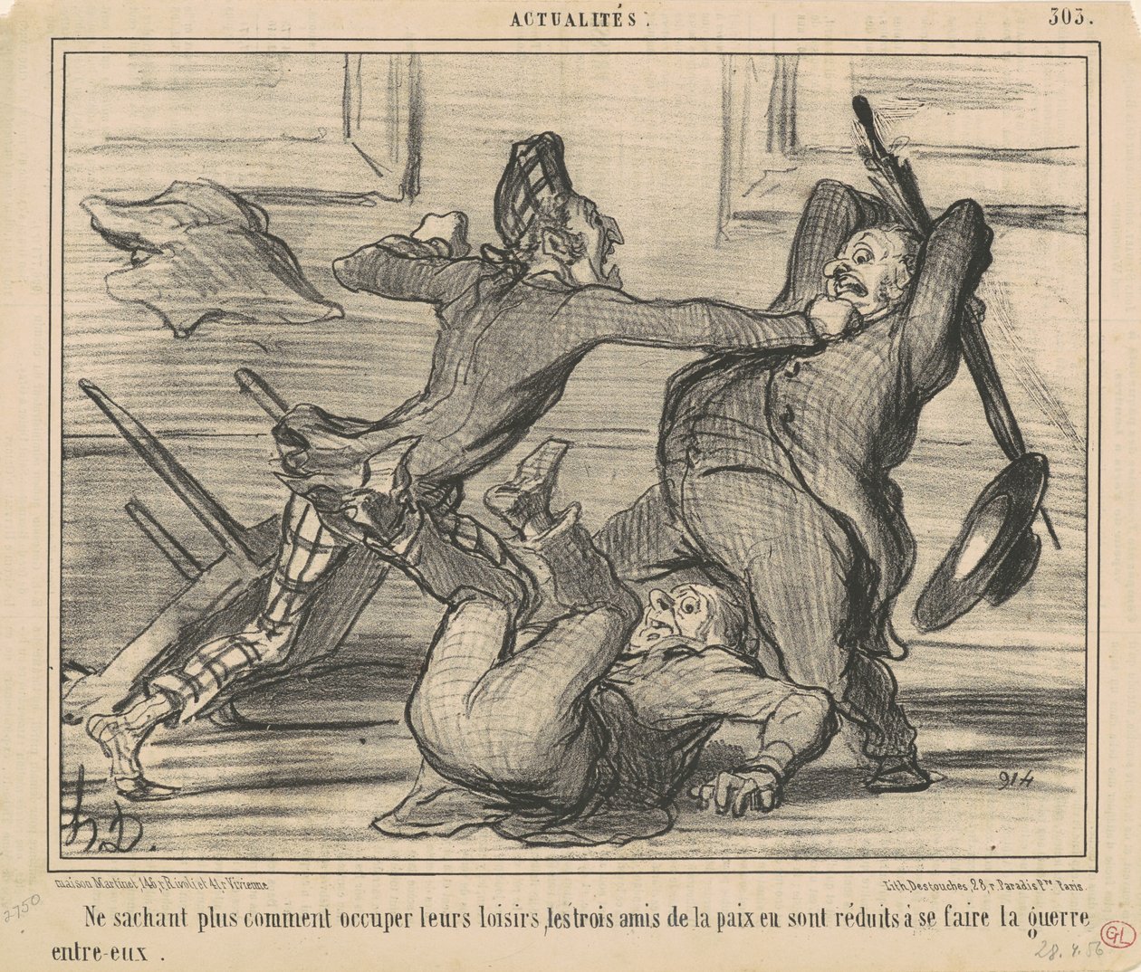 Não sabendo mais como usar seu lazer... de Honoré Daumier