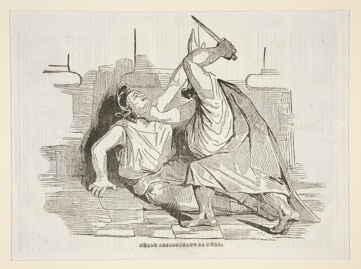 Neron assassinant sa mero, de Charivari 9 de Abril de 1834 de Honoré Daumier