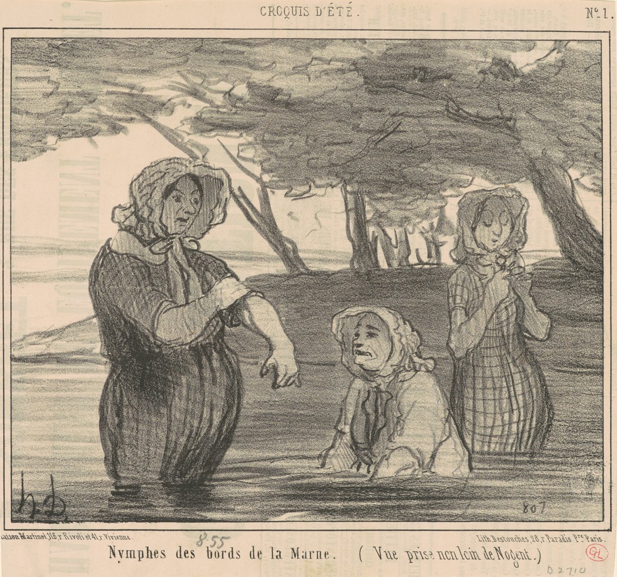 Ninfas das margens do marene de Honoré Daumier