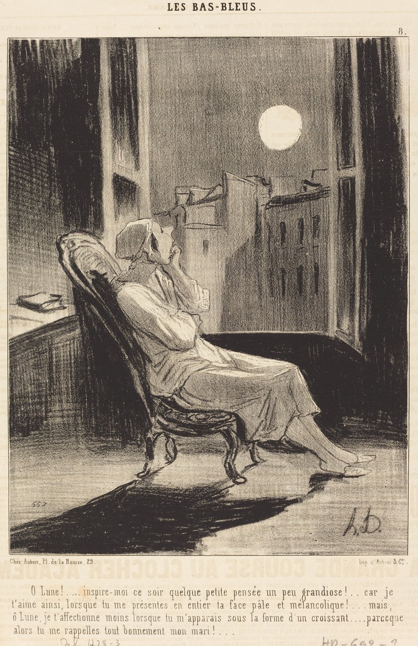 Ó Lua!... inspire-me esta noite com um pequeno pensamento... de Honoré Daumier