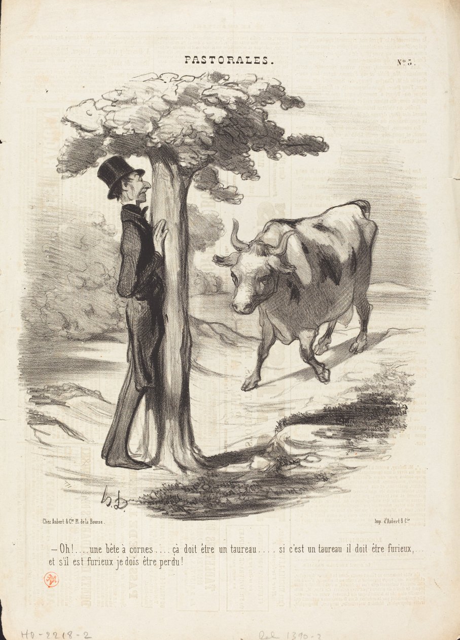 Oh!... uma besta com chifres... de Honoré Daumier