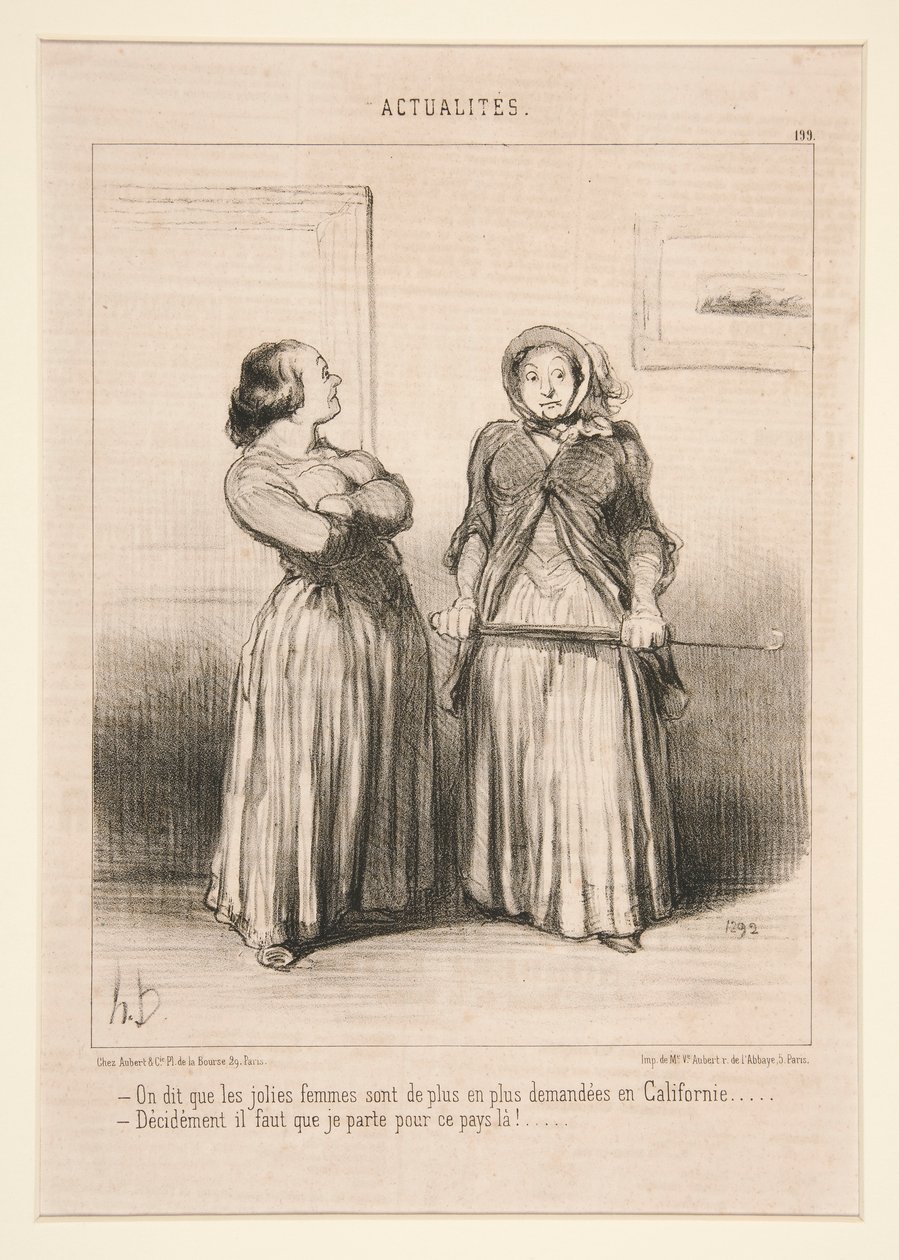 Diz-se que as mulheres bonitas são cada vez mais procuradas na Califórnia de Honoré Daumier