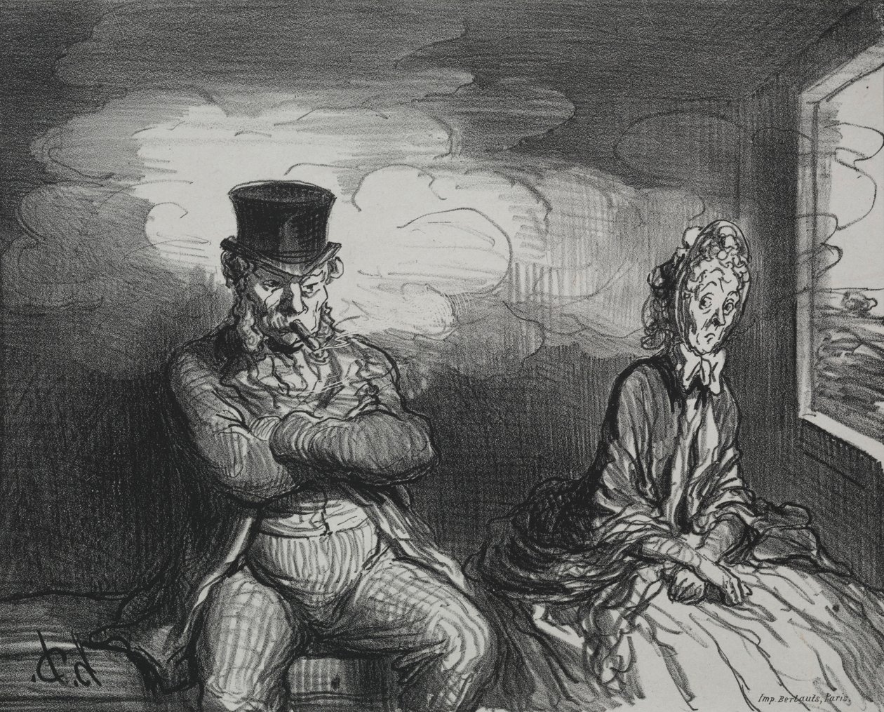 No trem: um companheiro agradável, 1862. de Honoré Daumier