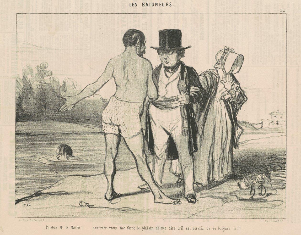 Com licença, senhor prefeito! ... você poderia ... de Honoré Daumier