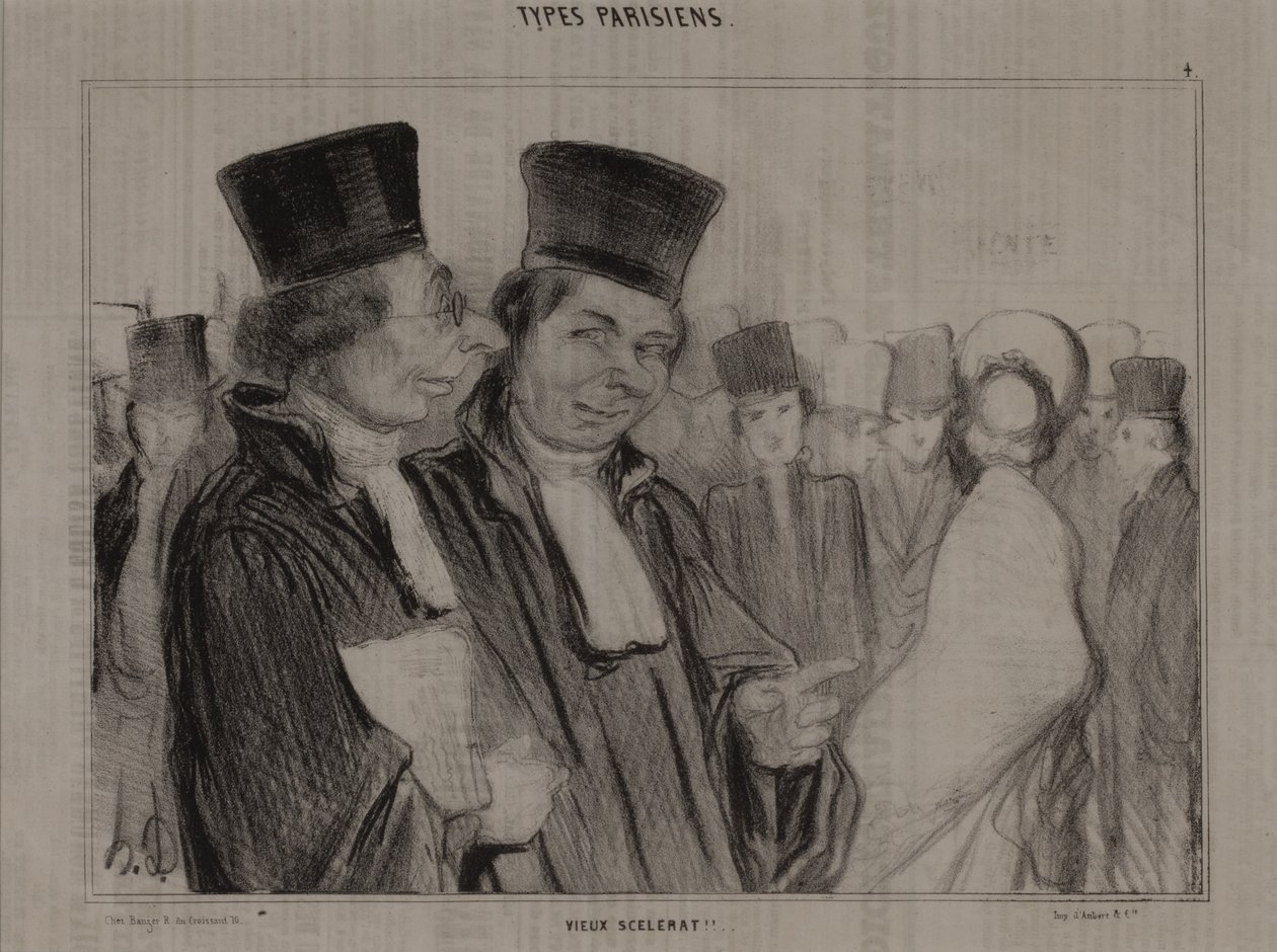 Tipos parisienses, não. 4: O velho patife! de Honoré Daumier