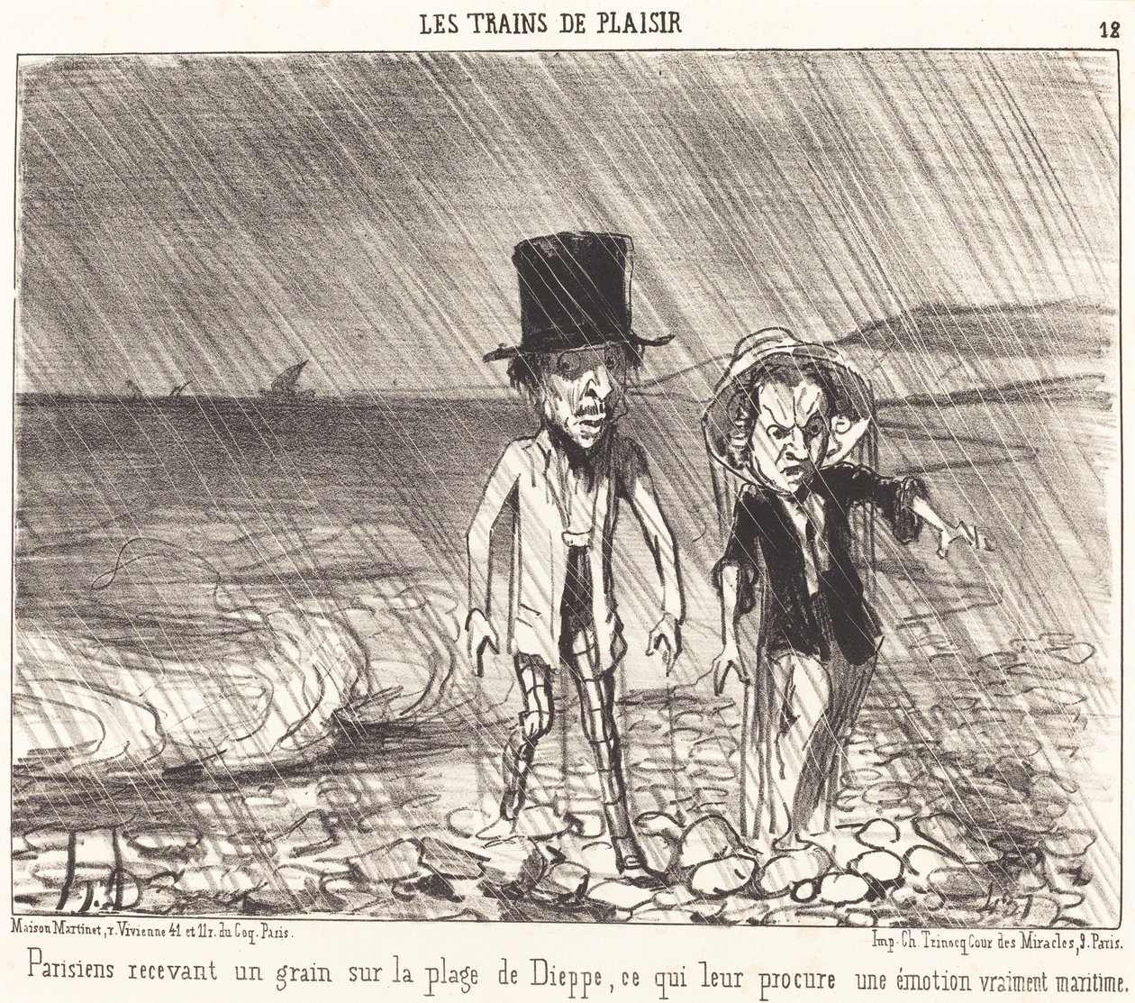Parisienses recebendo um grão... de Honoré Daumier