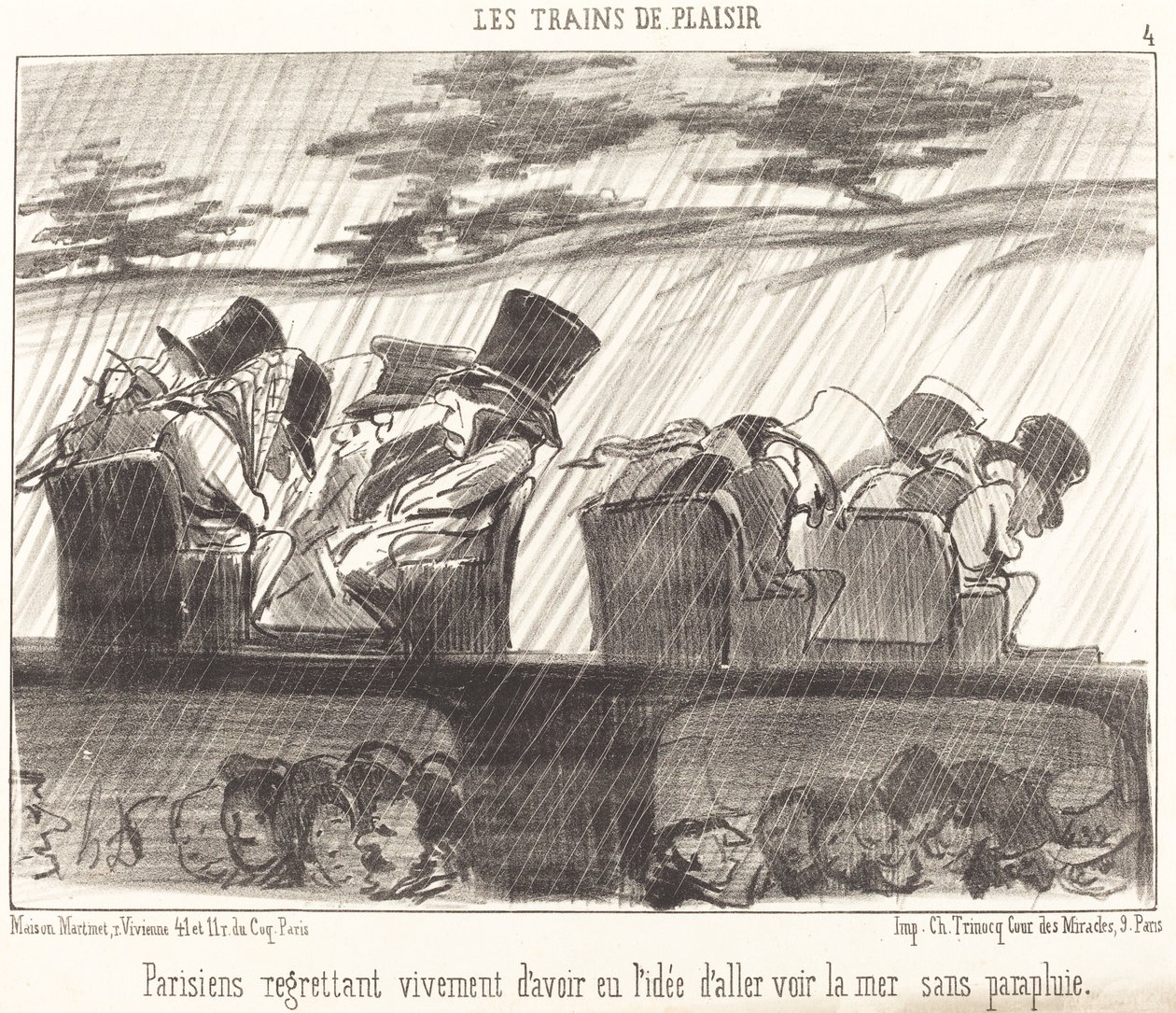 Os parisienses lamentam profundamente... de Honoré Daumier