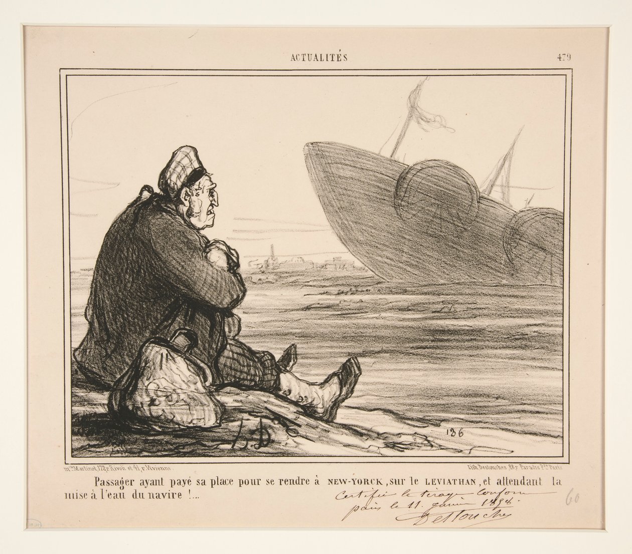 Passageiro pago? seu lugar para ir? Nova York, no de Honoré Daumier