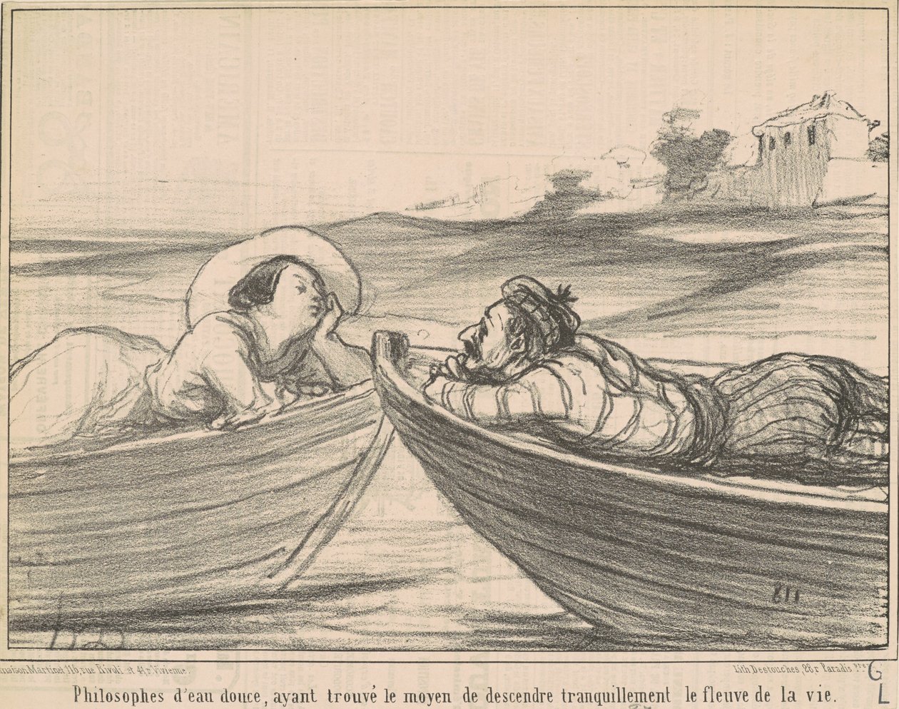 Filósofos de água doce... de Honoré Daumier