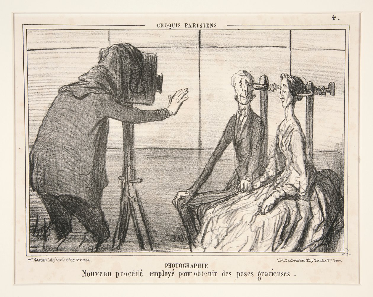 Fotografia. Novo processo usado para obter poses graciosas, a partir de esboços parisienses de Honoré Daumier