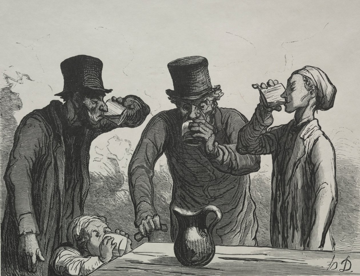 Fisiologia do bebedor: As quatro idades. de Honoré Daumier