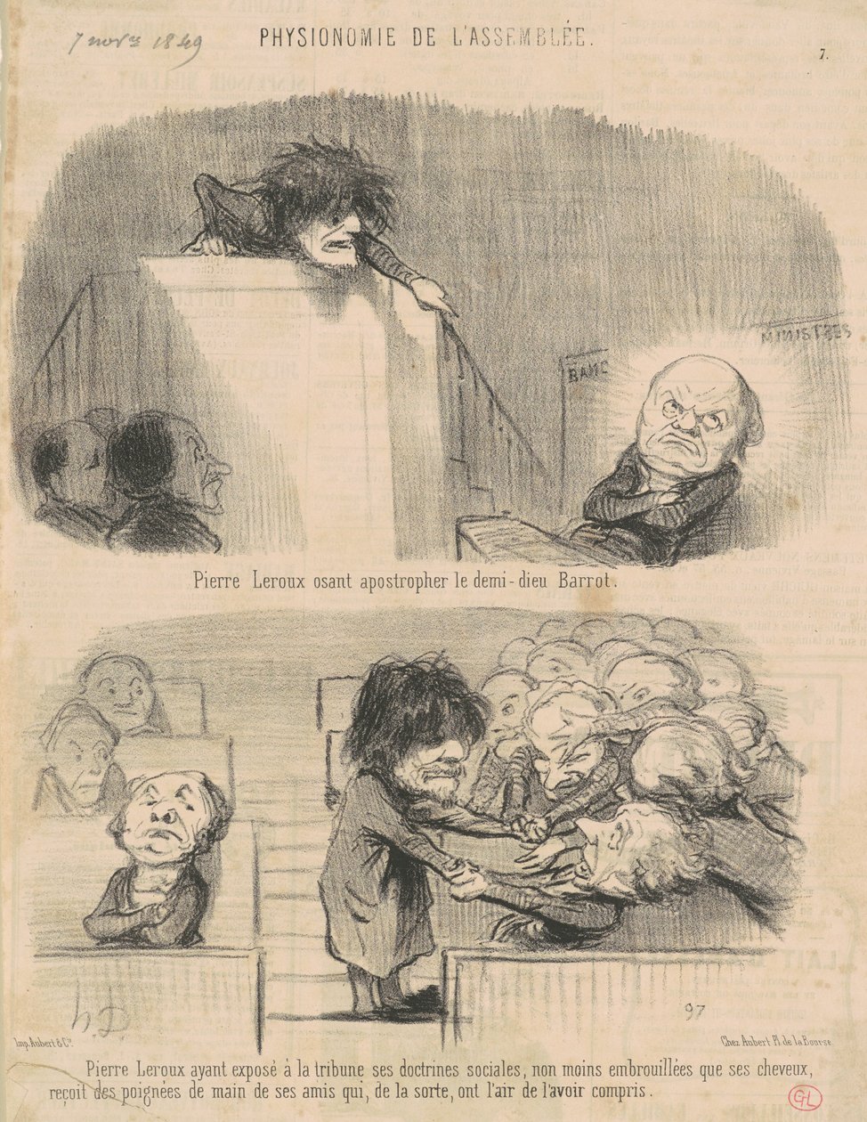 Apóstrofo de Pierre Leroux Osant ... de Honoré Daumier