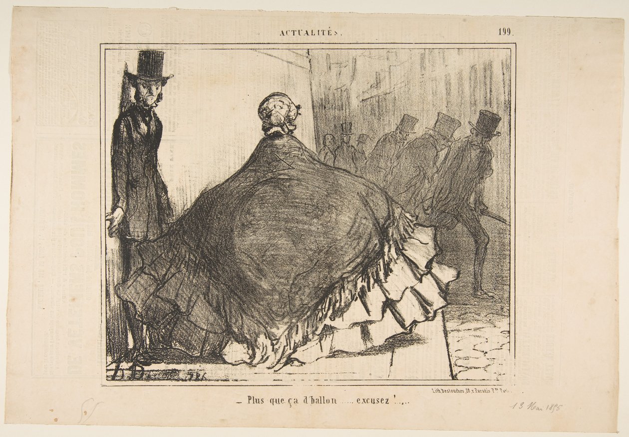Mais do que esse dballon ... desculpa !, de Actualités, publicado em Le Charivari, junho ..., 13 de junho de 1855. de Honoré Daumier