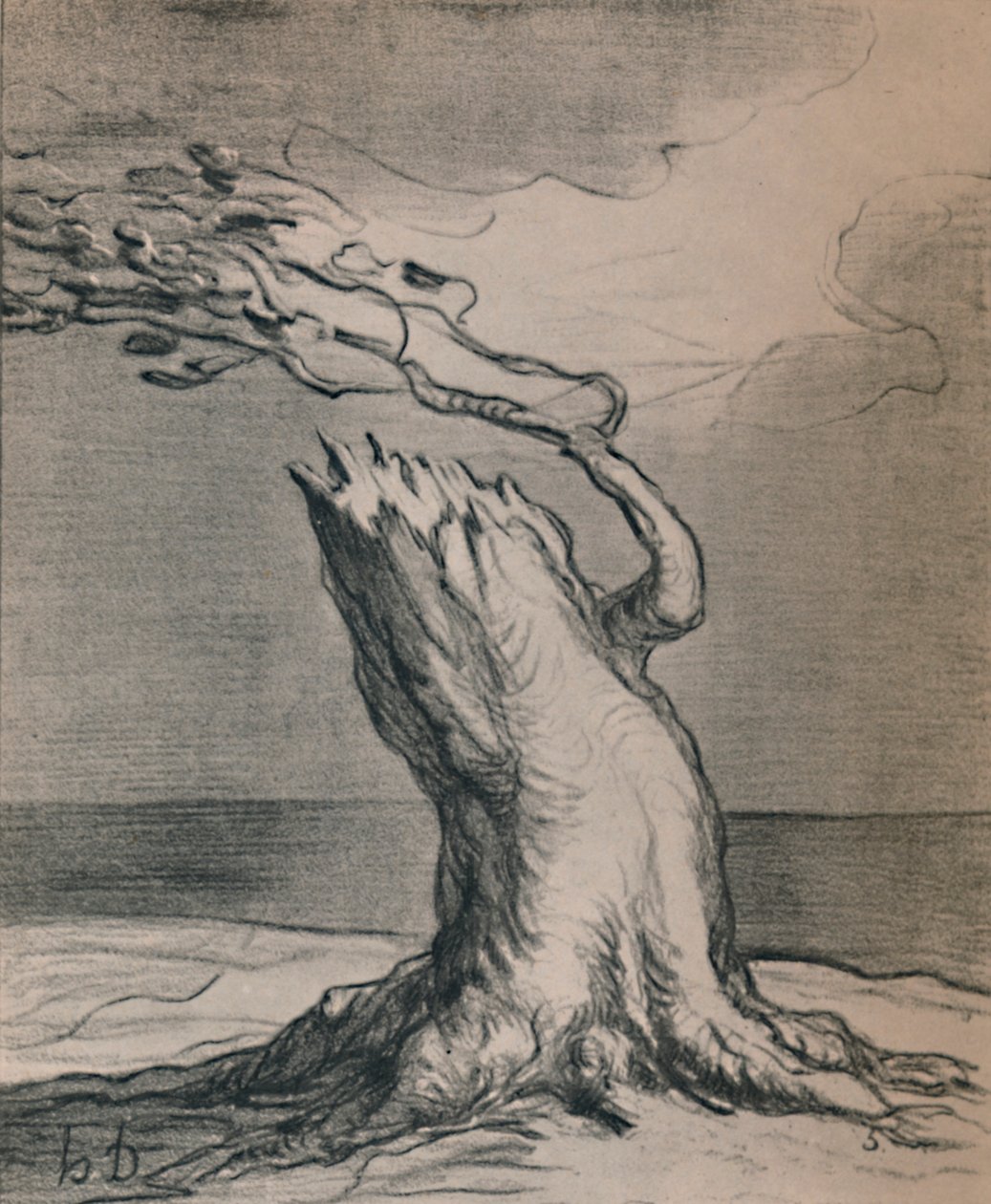 Pobre França! O tronco é explodido, 1871, 1946 de Honoré Daumier