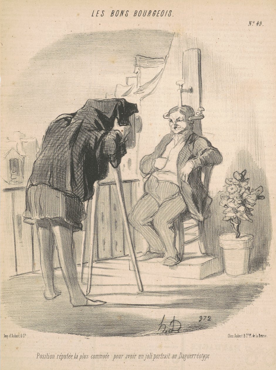 Position repute la plus comomode pour un portrait au daguerréotype de Honoré Daumier
