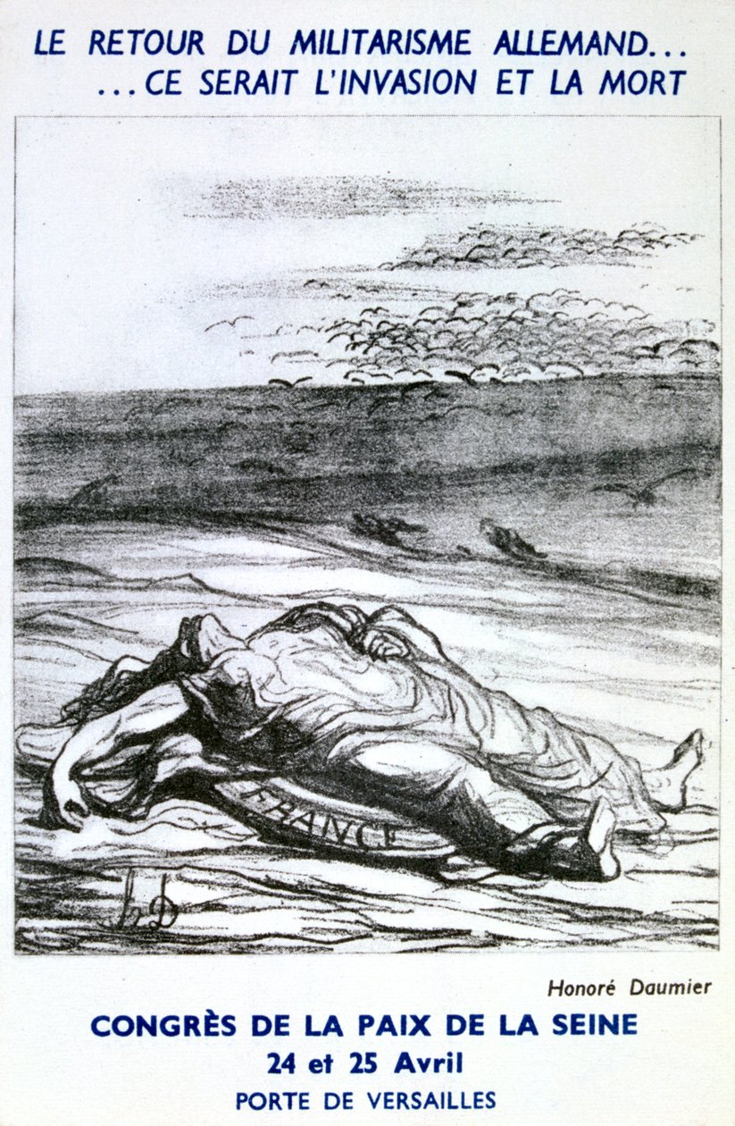 Postal que anuncia o Congresso da Paz do Sena, Paris de Honoré Daumier