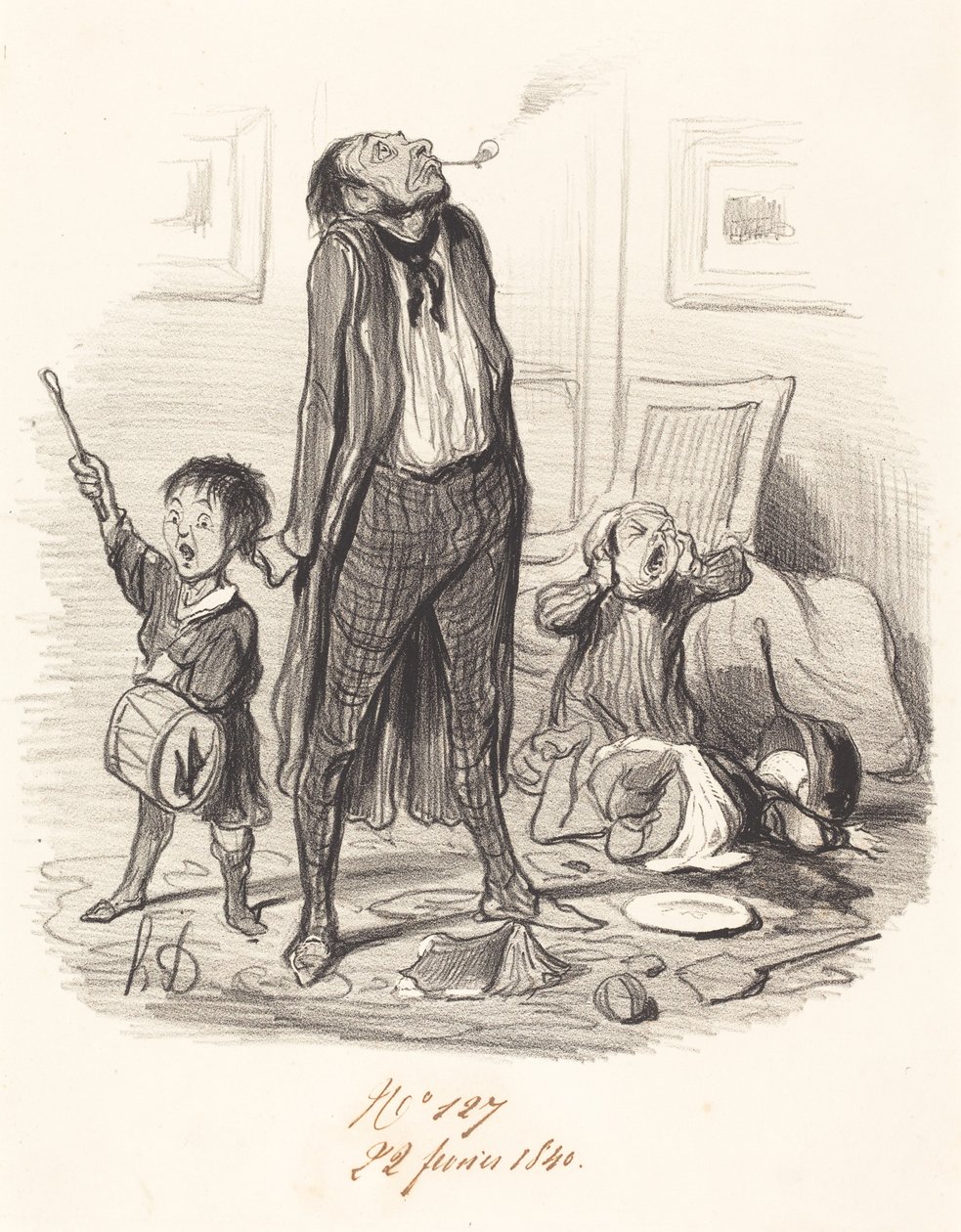 Poeta clássico compondo uma écloga... de Honoré Daumier
