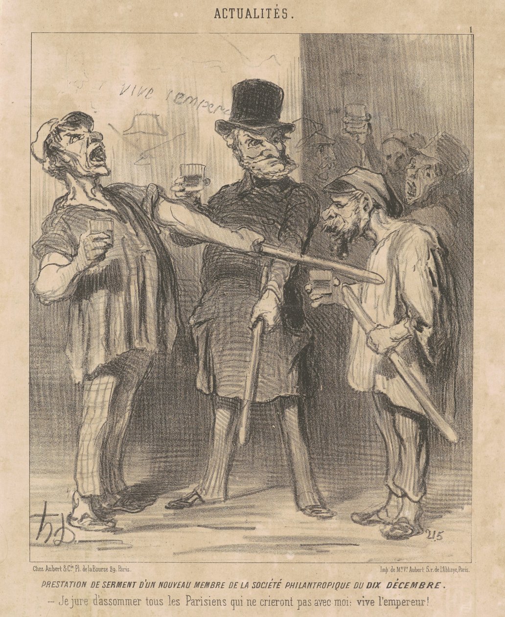 Benefício... de um... sócio... do dia dez de dezembro... de Honoré Daumier