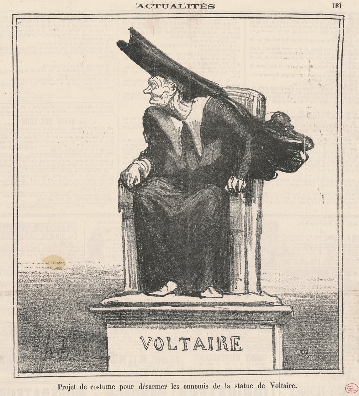 Projeto ... Para desarmar os inimigos de ... Voltaire de Honoré Daumier