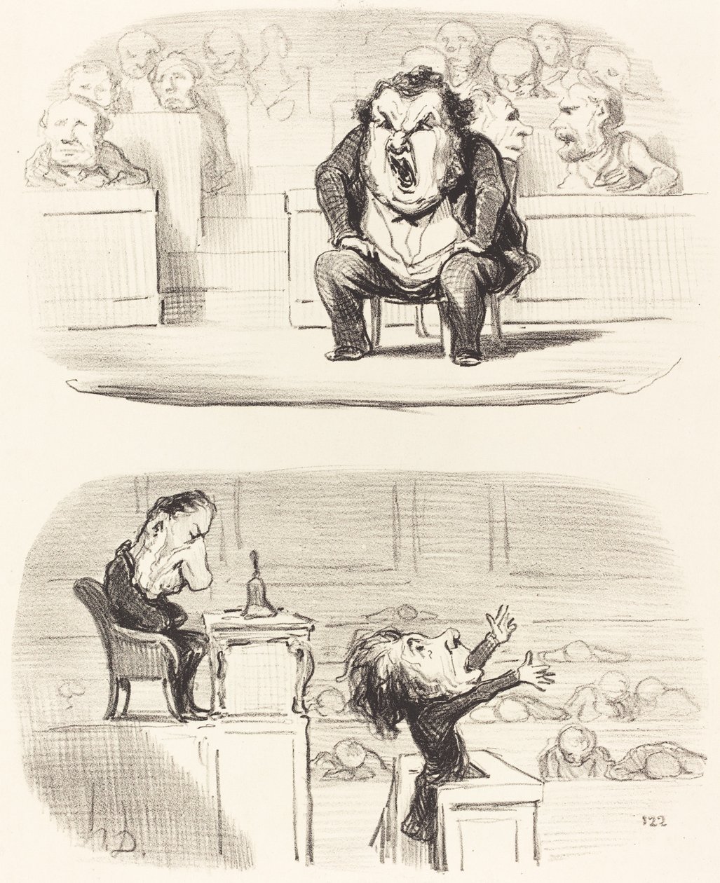 Quand un orateur ennuyeux monte a la tribune de Honoré Daumier