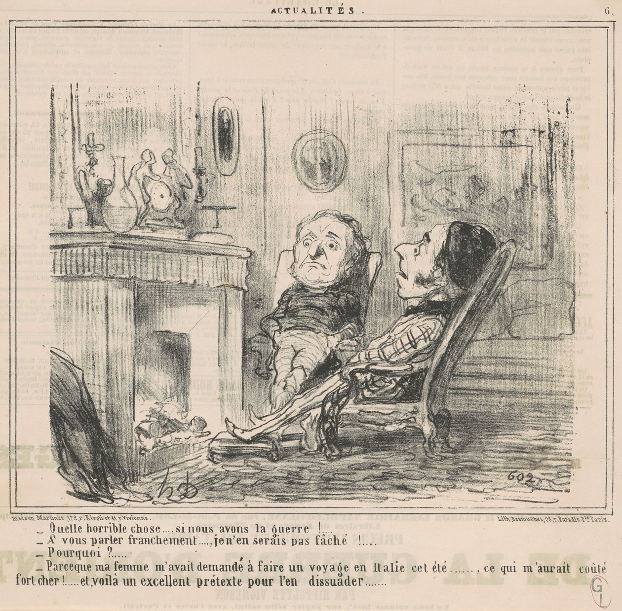 Que coisa horrível... se tivermos guerra! ... de Honoré Daumier