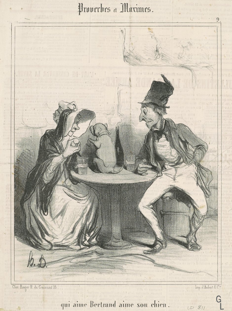 Qui aime Bertrand aime filho chien de Honoré Daumier