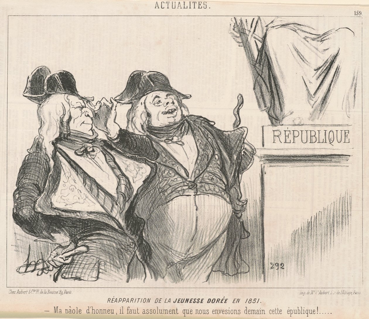 Réaparition de la jeunesse dorée em 1851 de Honoré Daumier