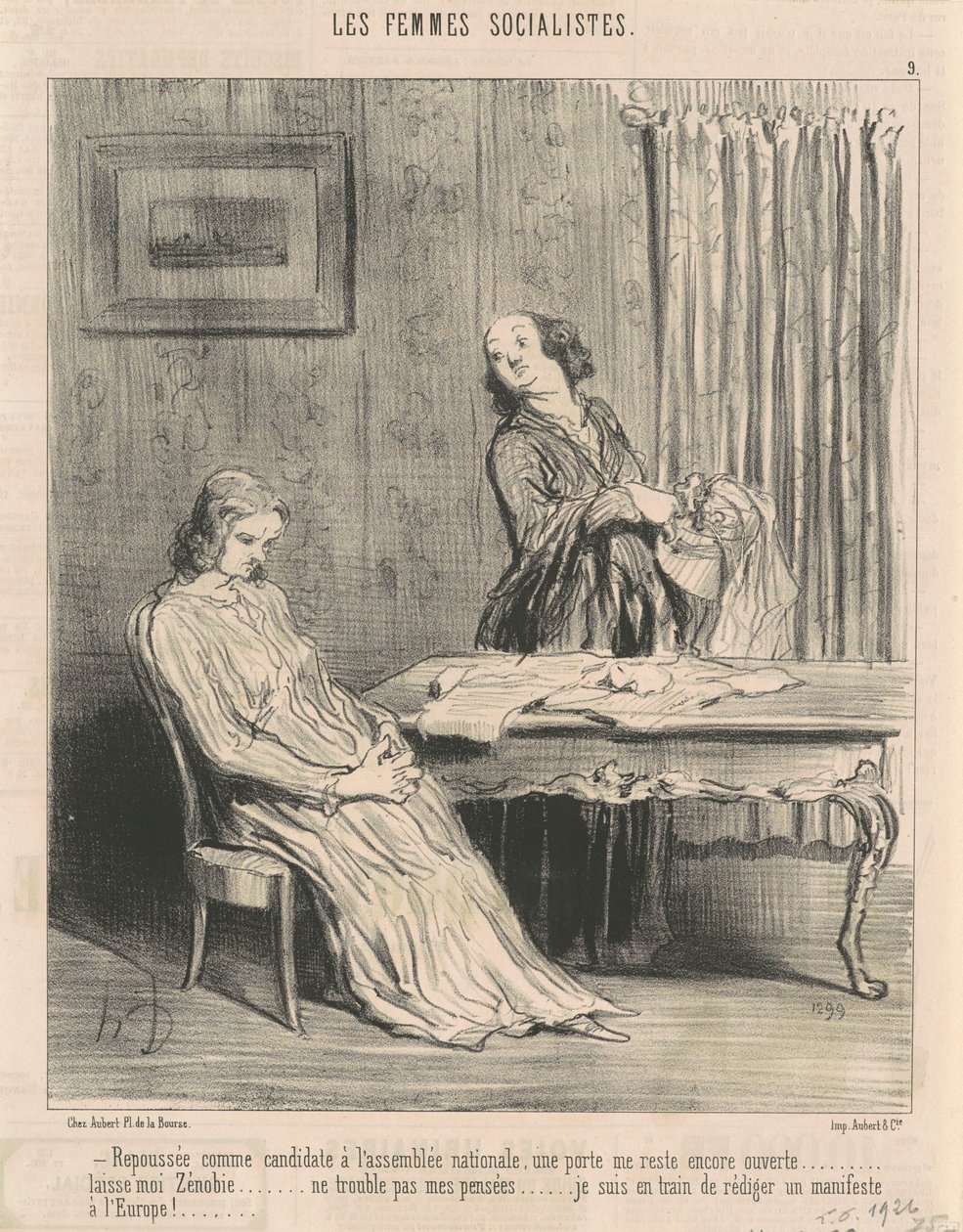 Empurrada para trás... uma porta permanece aberta para mim... de Honoré Daumier