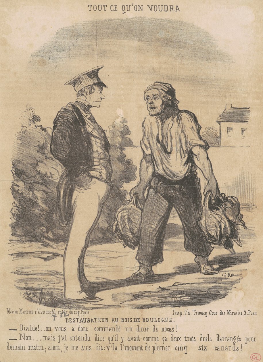 Restaurador no Bois de Boulogne de Honoré Daumier