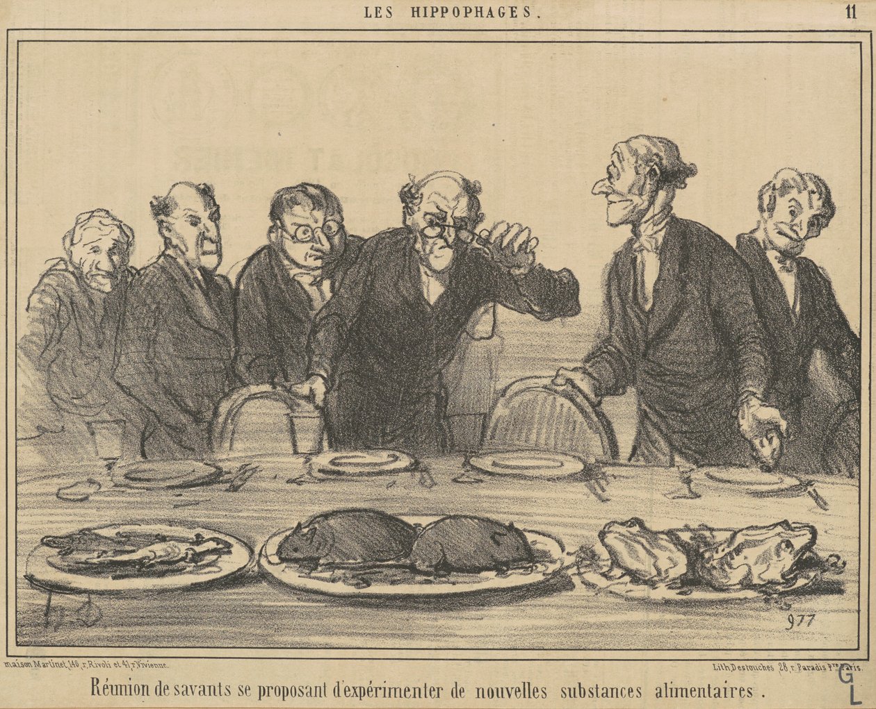 Reunião de estudiosos propondo... de Honoré Daumier