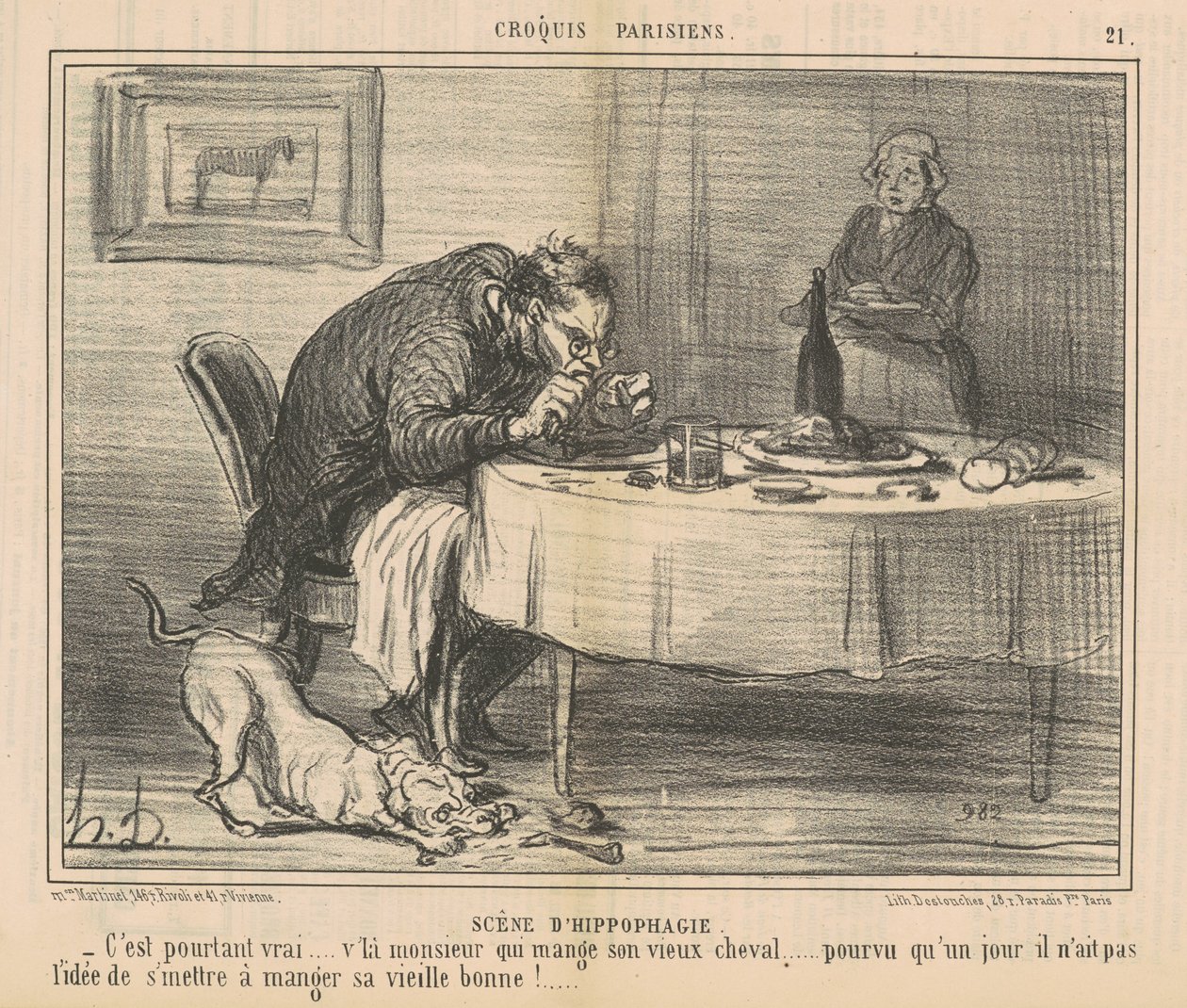 Cena de hipofagia de Honoré Daumier