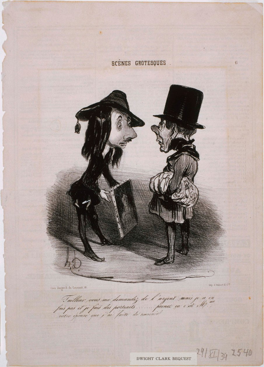 Cenas grotescas: Alfaiate... Toma isto... de Honoré Daumier