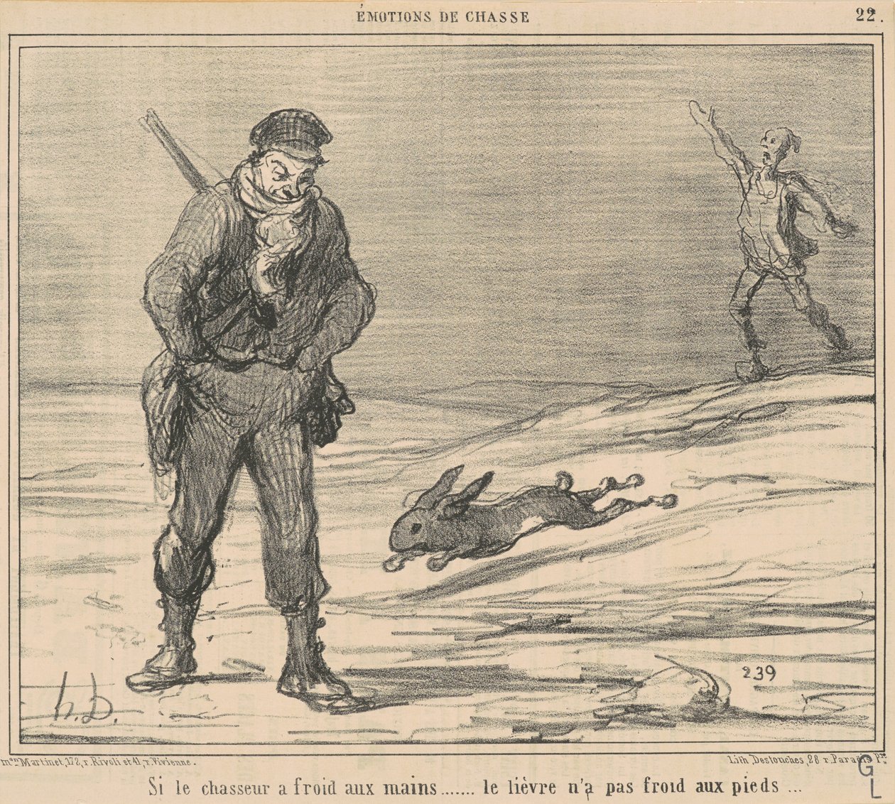 Se o caçador está com frio... a lebre não está com frio... de Honoré Daumier