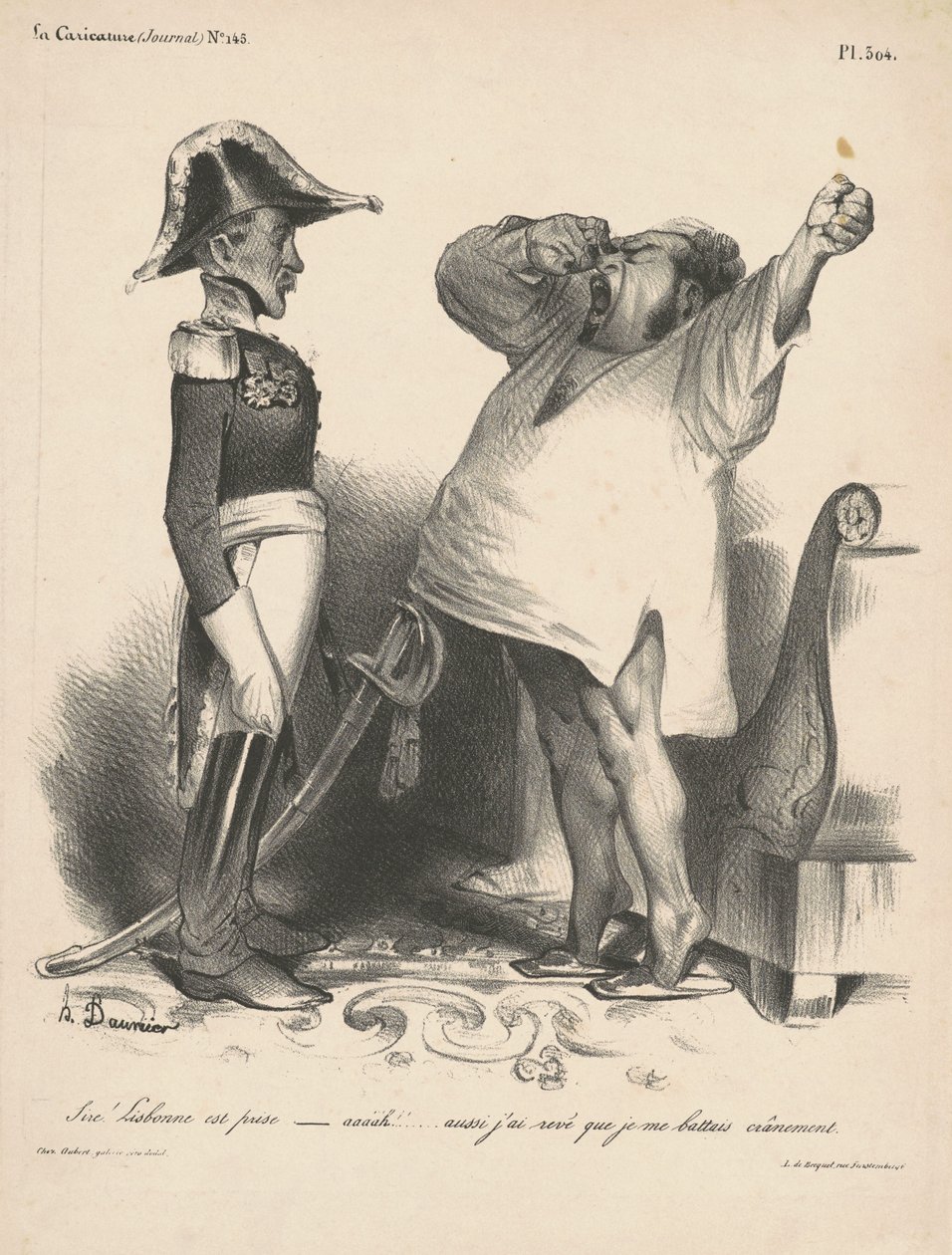 Pai! Lisboa é capturada... (Senhor! Lisboa foi capturada...) de Honoré Daumier