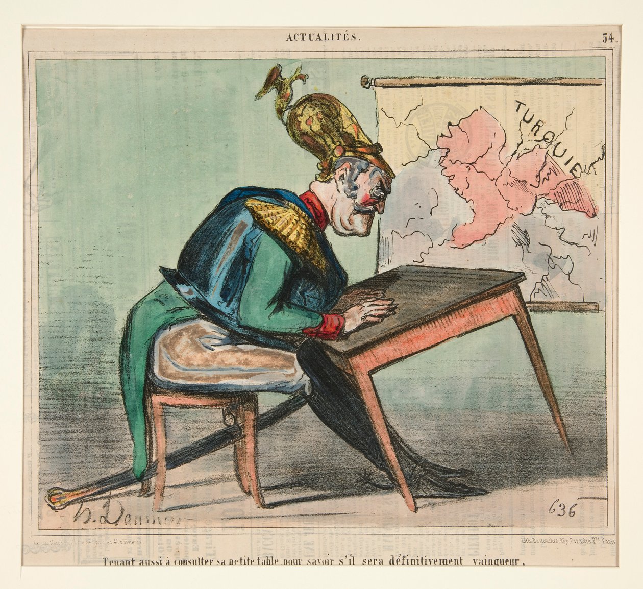 Também ansioso para consultar sua pequena mesa de Honoré Daumier