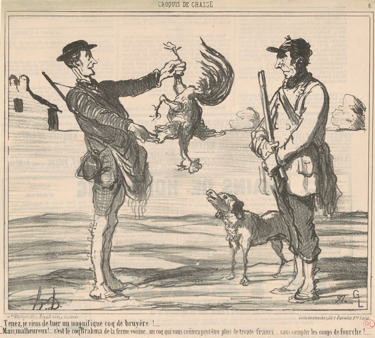 Tenez, je viens de tuer un magnifique ... de Honoré Daumier