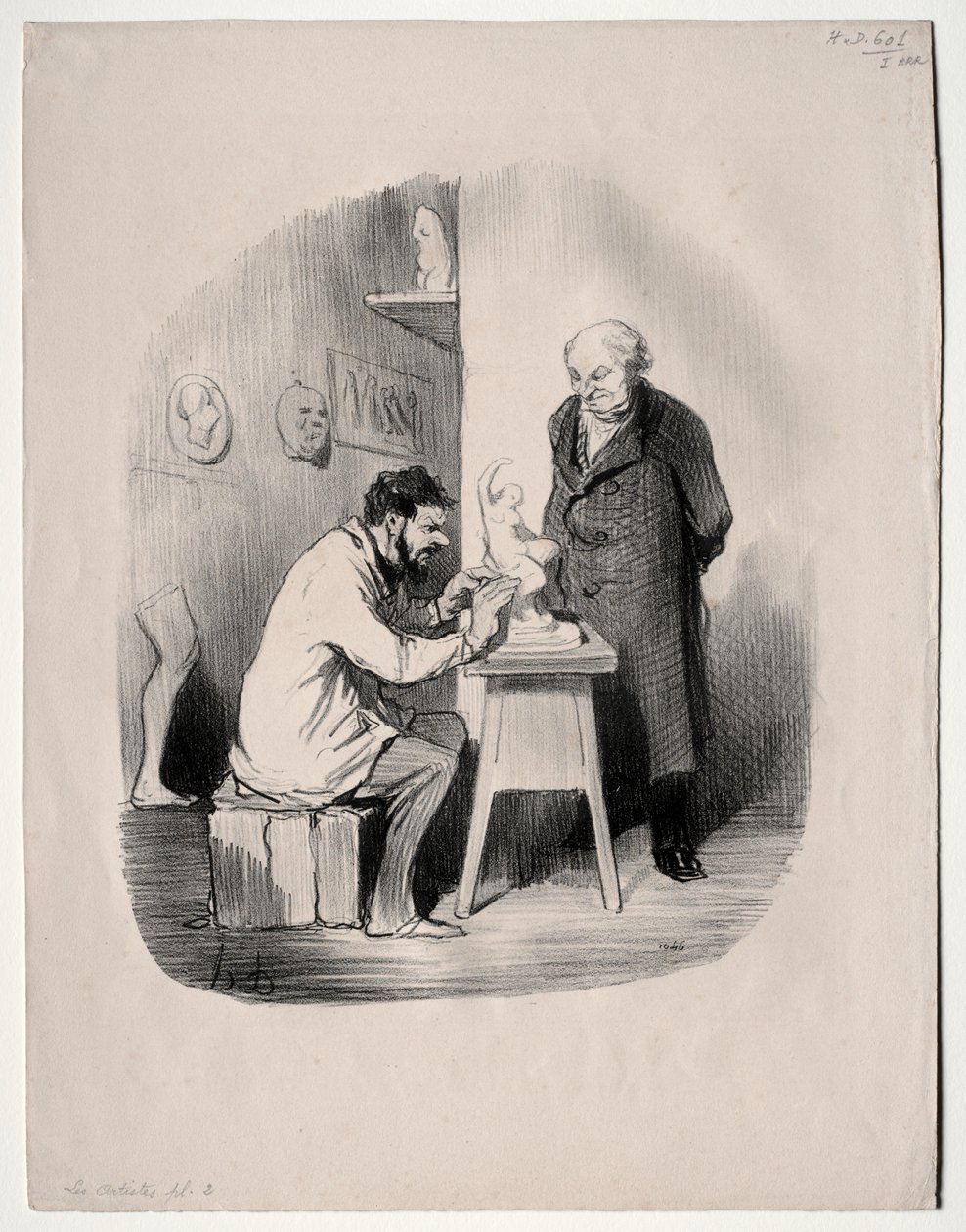 Os Artistas, placa 2: Você deve me modelar dessa maneira um dia de Honoré Daumier