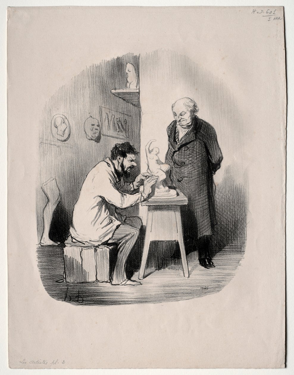 Os artistas, chapa 2: Você deve me modelar dessa maneira um dia, 1848. de Honoré Daumier