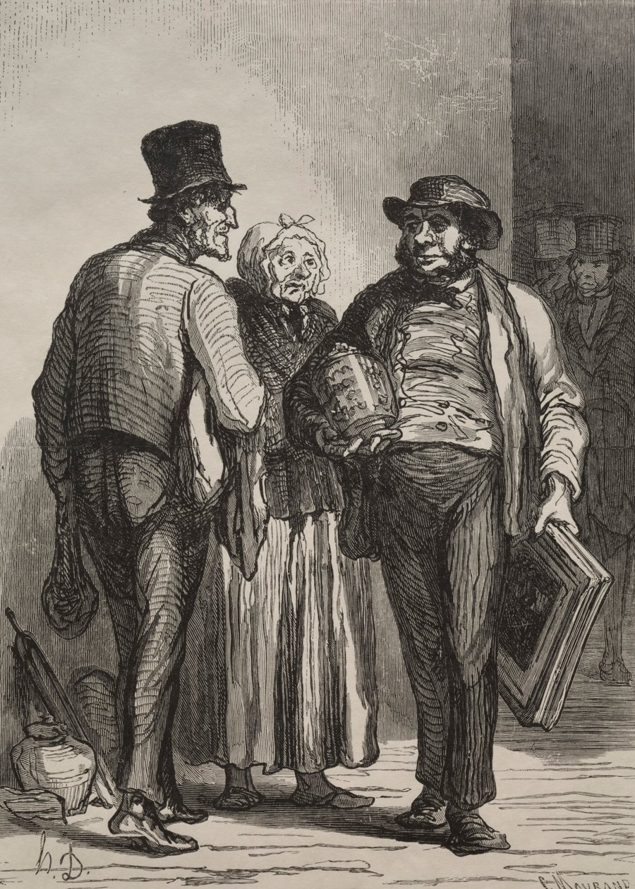 A sala de leilões: os comerciantes. de Honoré Daumier