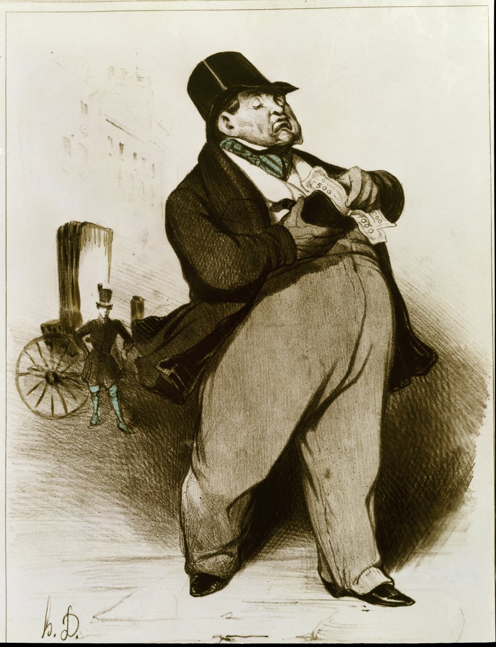 O banqueiro - Litografia de Honoré Daumier