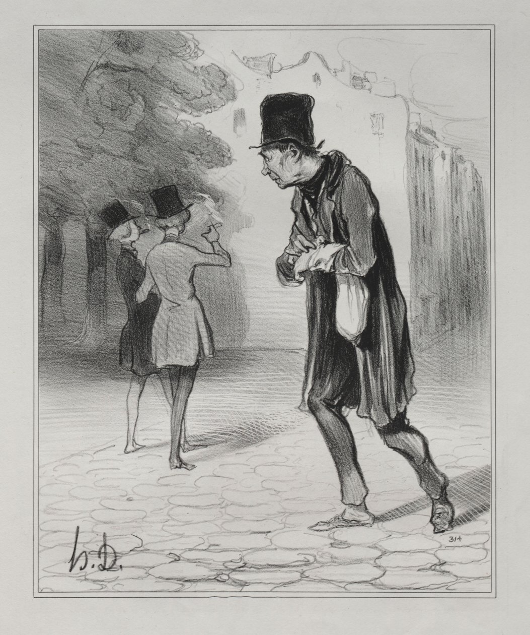 Os Boêmios de Paris, chapa 4: The Collector of Cigar Stubs, 5 de dezembro de 1841. de Honoré Daumier