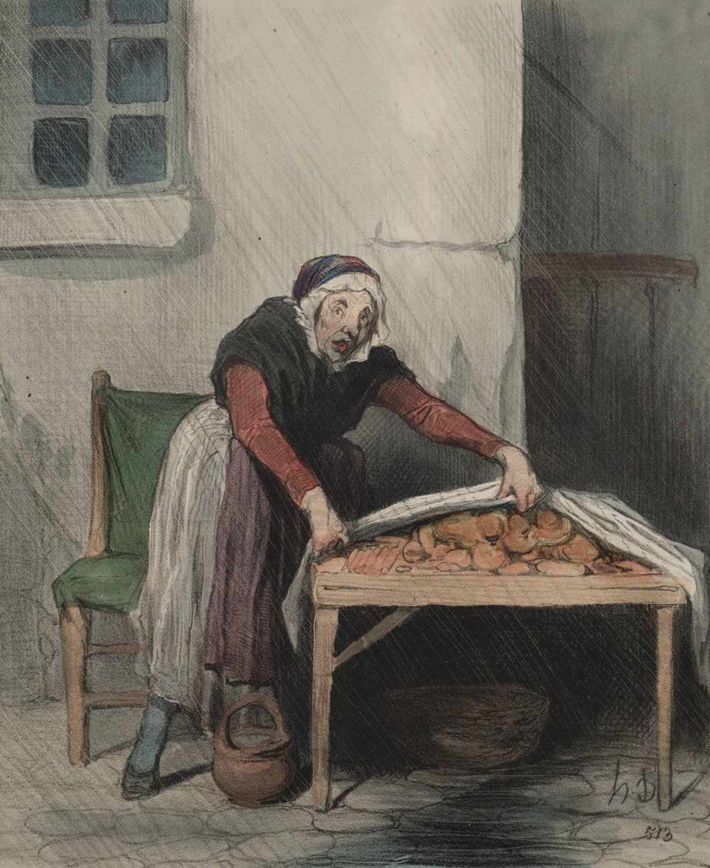 O capítulo das interpretações, placa 8: Cada queimadura teme a água fria, 1843. de Honoré Daumier