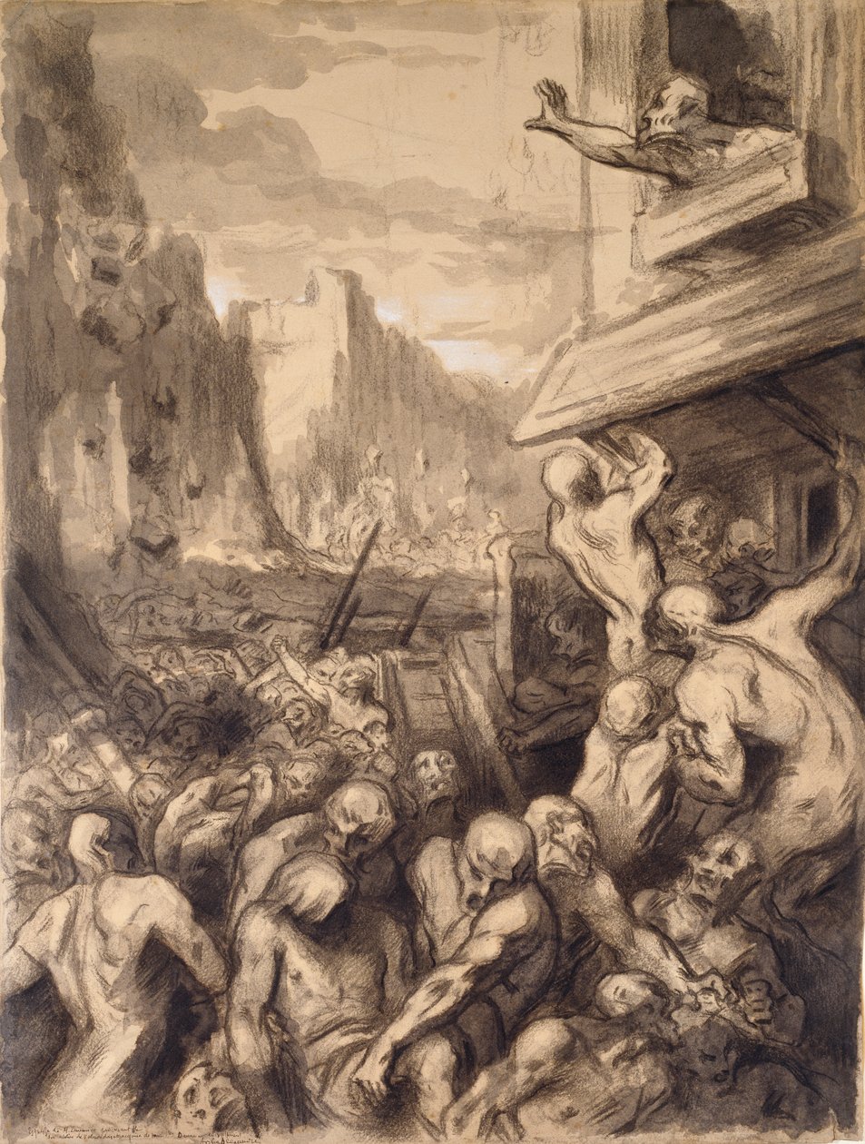A Destruição de uma Cidade, meados do século XIX de Honoré Daumier