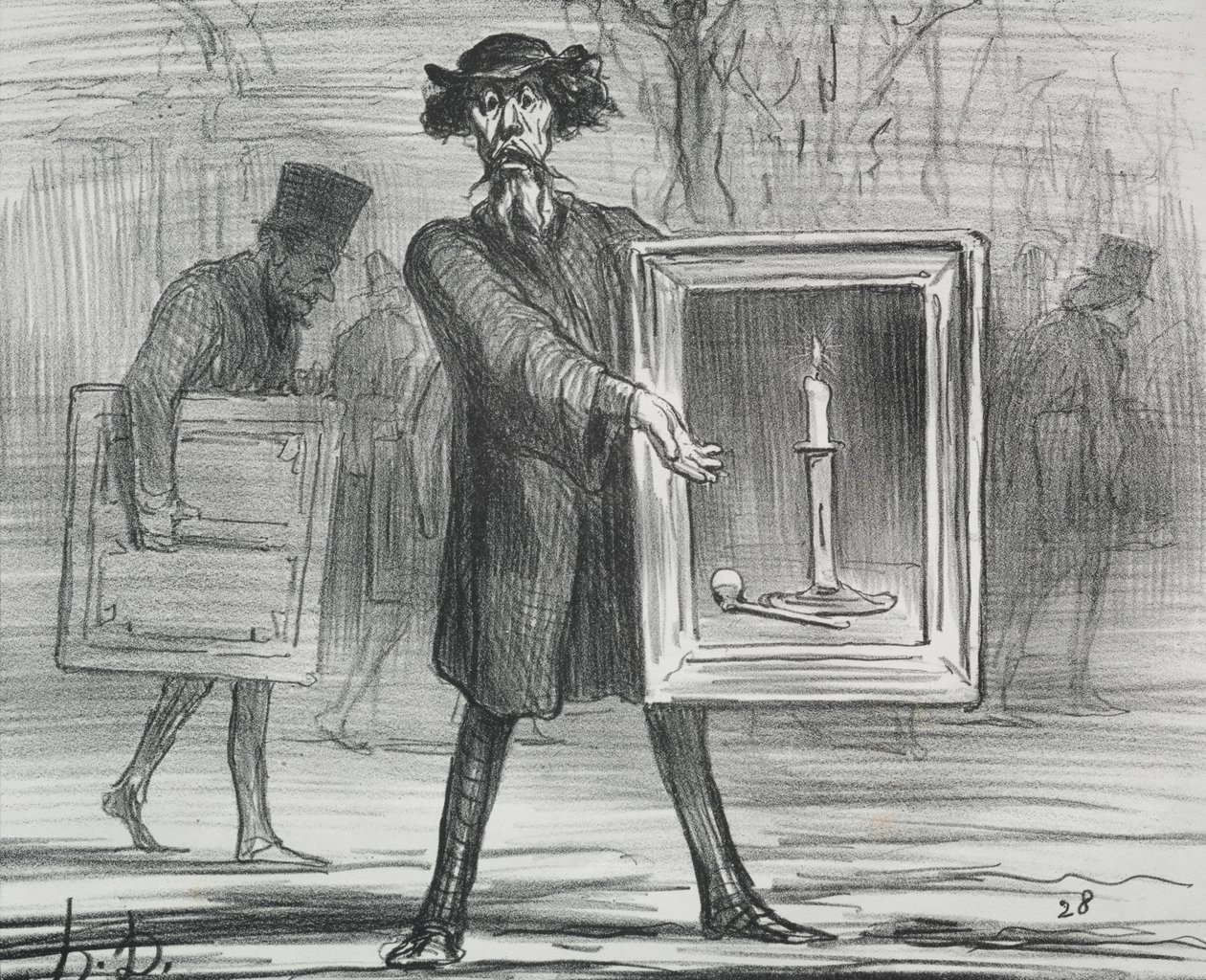 A Exposição de 1859 (placa 1): Eles recusaram isso, os Ignoramus! de Honoré Daumier