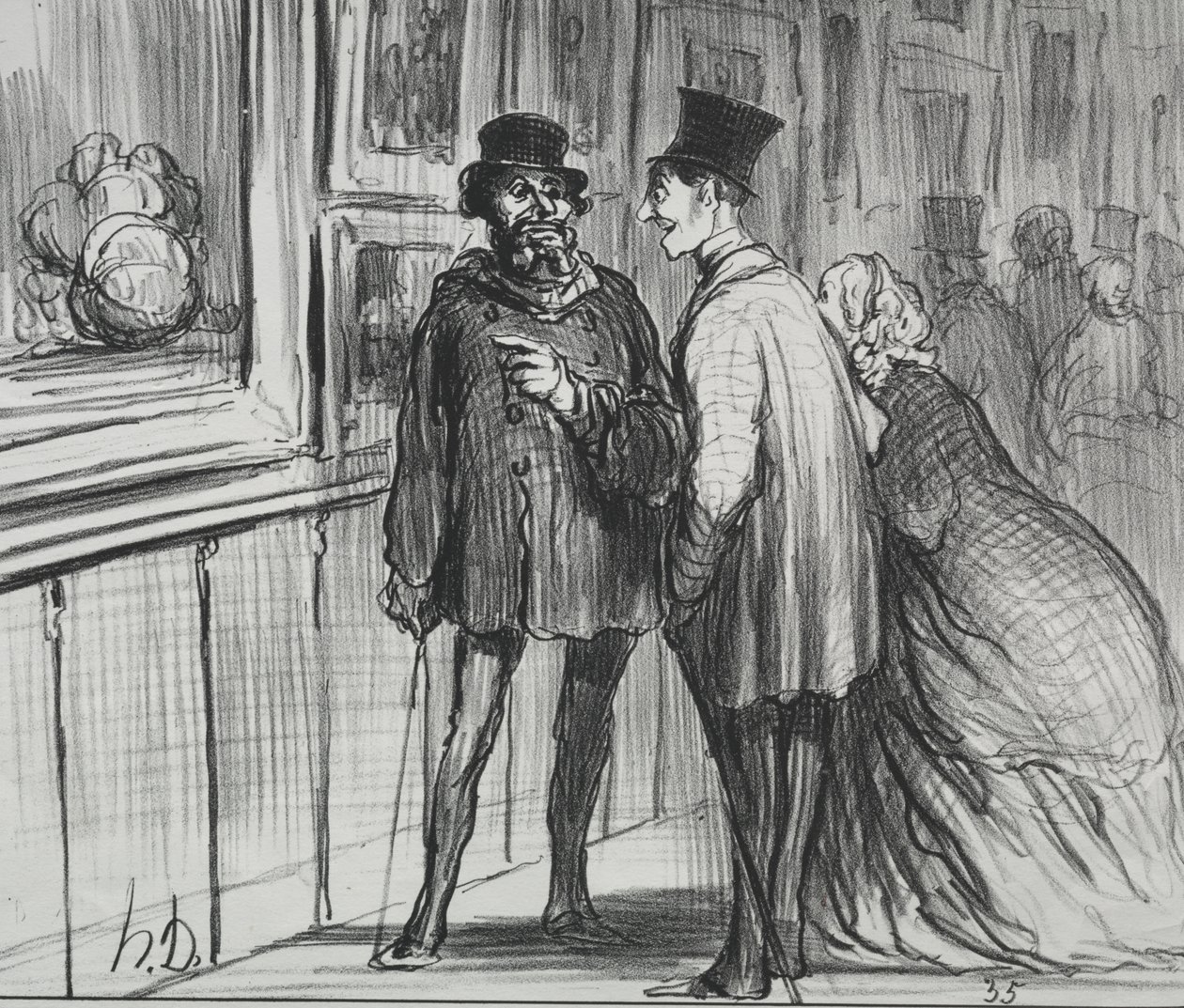 A Exposição de 1859 (placa 8): O pintor que tinha uma pintura recusou... de Honoré Daumier