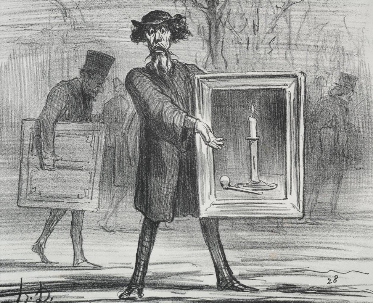 A Exposição de 1859, placa 1: Eles recusaram isso, os Ignoramuses !, 1859. de Honoré Daumier