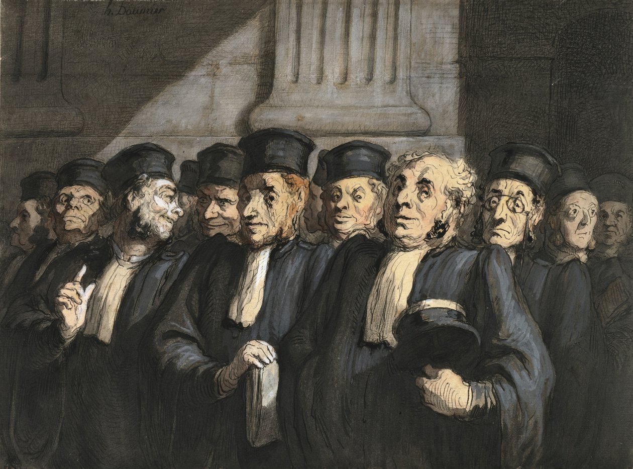 Os advogados da acusação, início da década de 1860 de Honoré Daumier