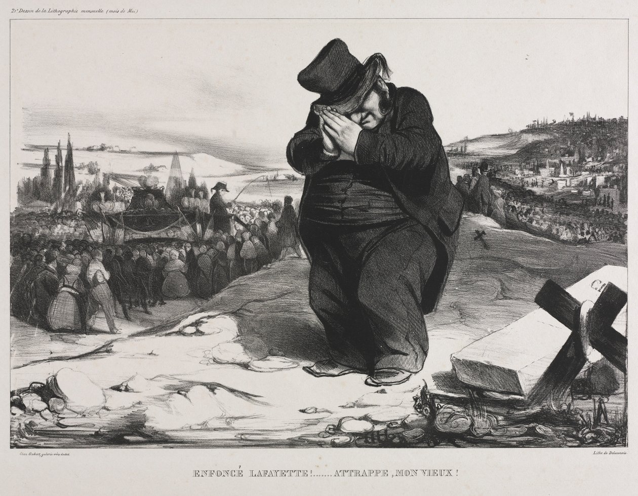 A placa da Associação Mensal 22: Falhou Lafayette! Serve bem, meu velho amigo !, 1834. de Honoré Daumier