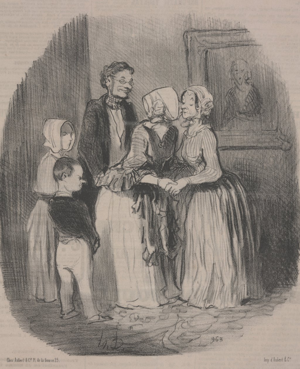 A visita obrigatória de Ano Novo à tia Rabourdin de Honoré Daumier